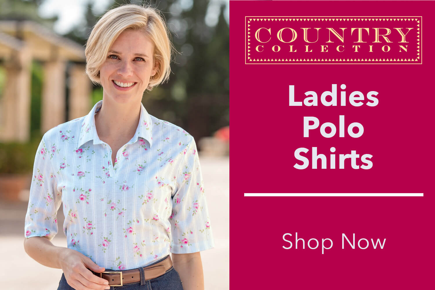 ladies patterned polo shirts