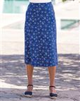 Floral Print Cotton Mix Pull On Skirt