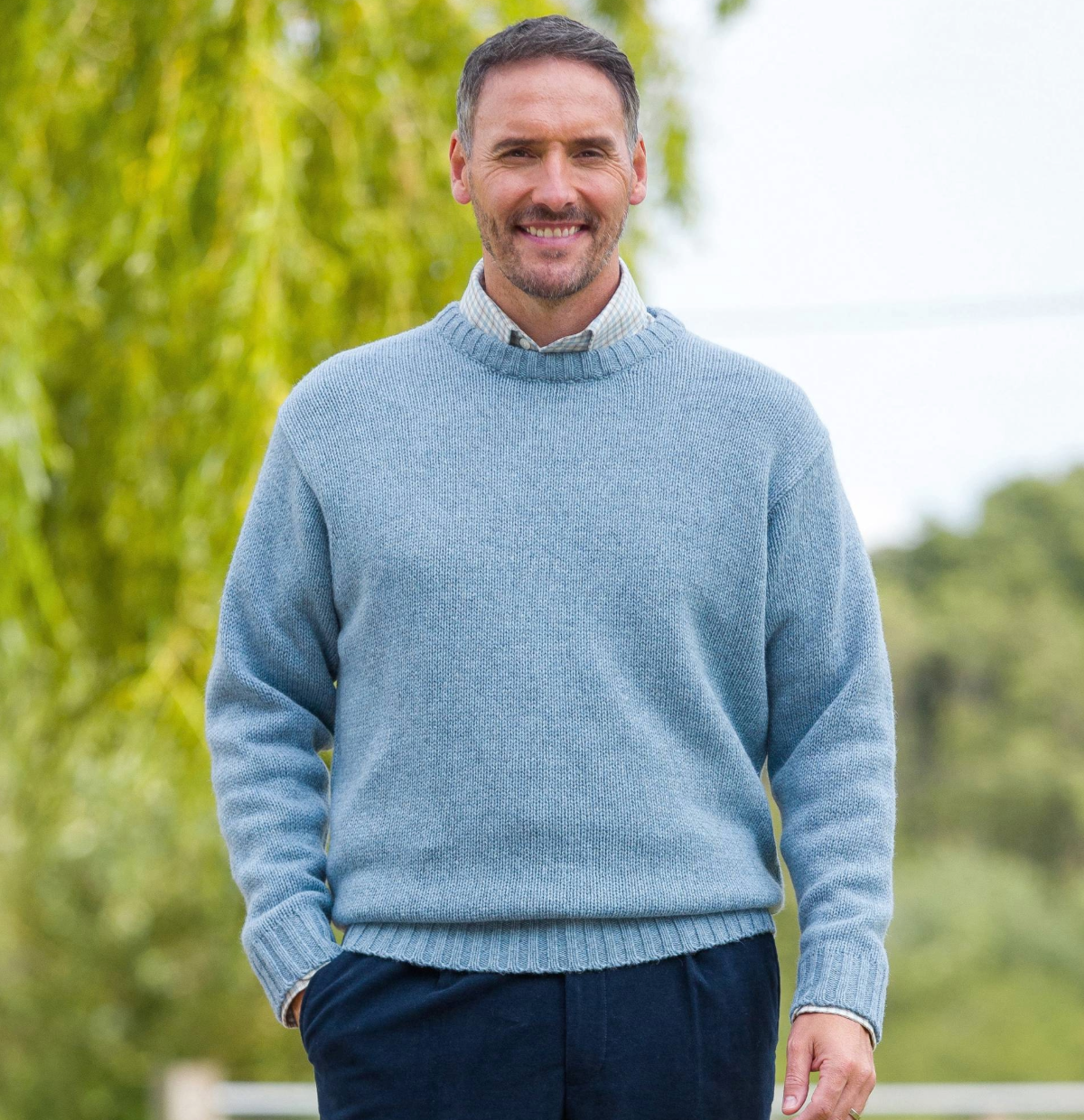 A closer look at the men's Shetland wool jumper