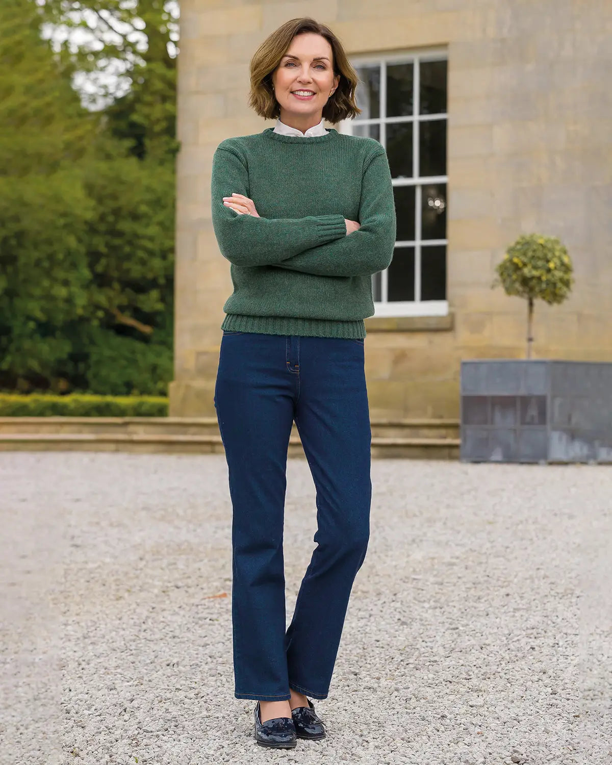 Ladies’ Pure Shetland Wool Crew Neck Jumper – Holly