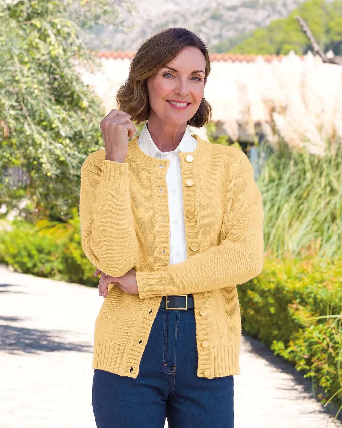 Ladies’ Pure Shetland Wool Cardigan – Buttermilk