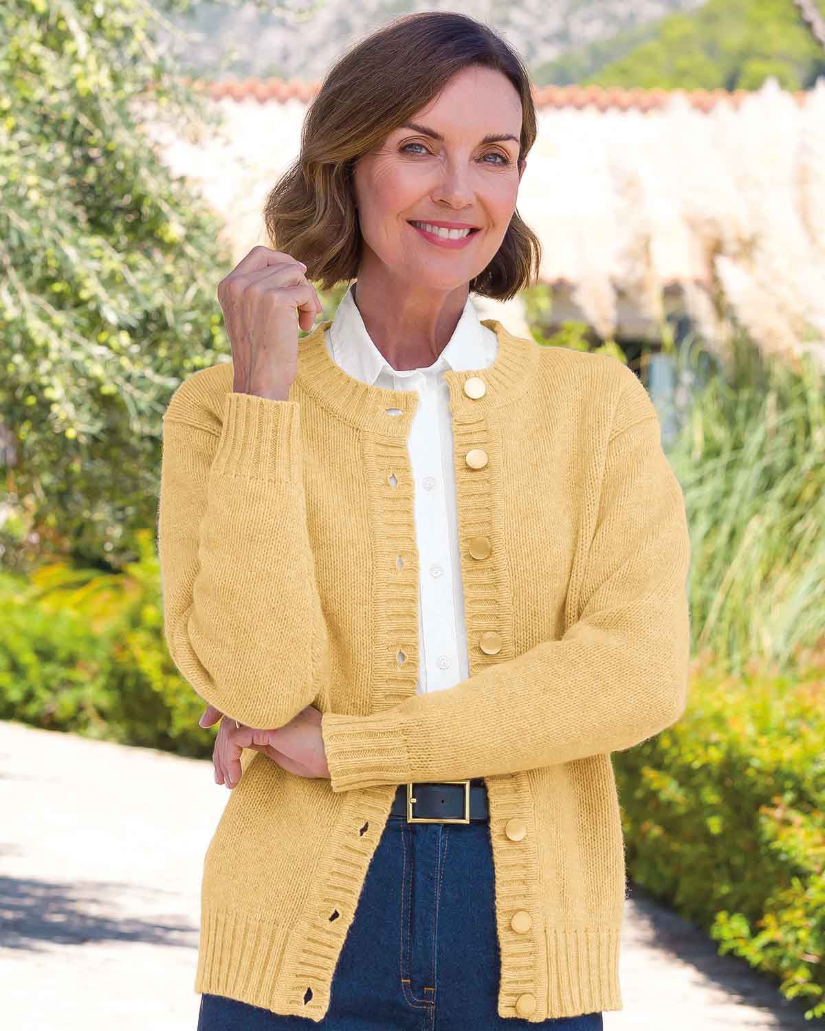 トップス EVCON Shetland Wool Low Gage Cardigan Ladies Shetland Wool Knitwear – Country Collection