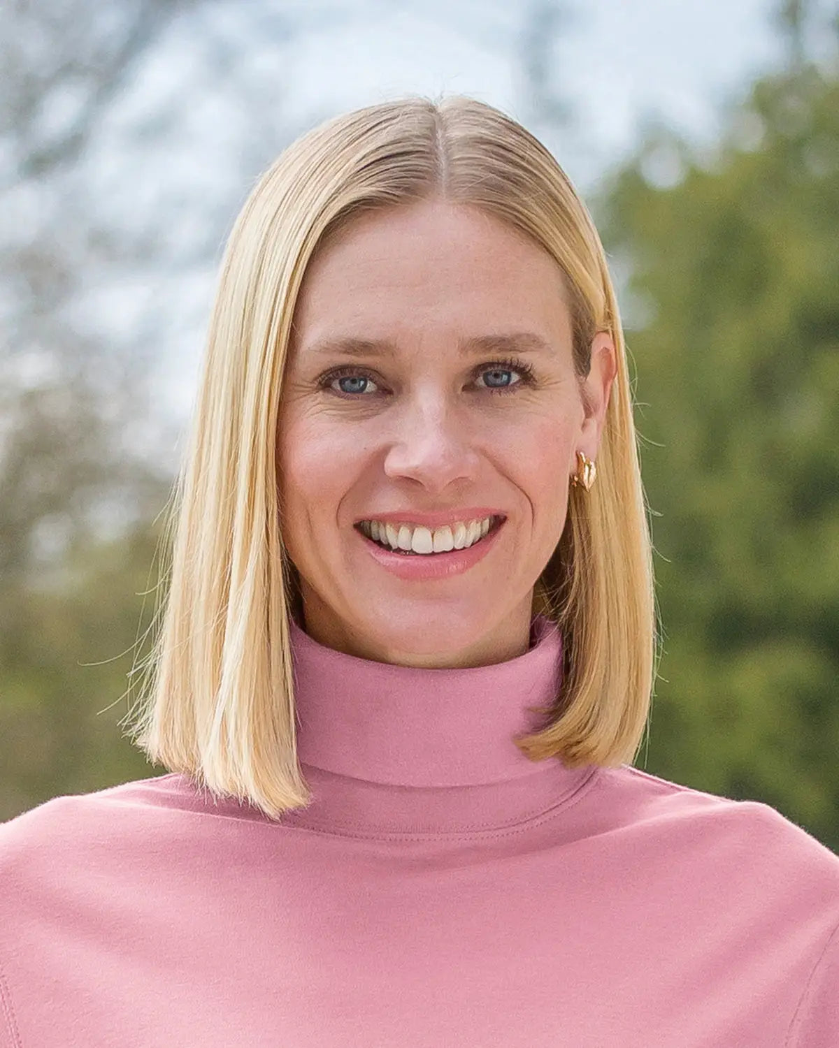 Ladies’ Pure Cotton Polo Neck Top – Bouquet