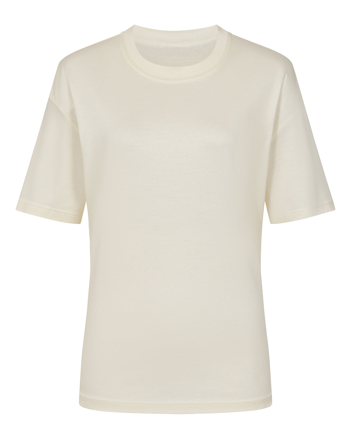 Ladies’ Silky Cotton Crew Neck Top – Cream