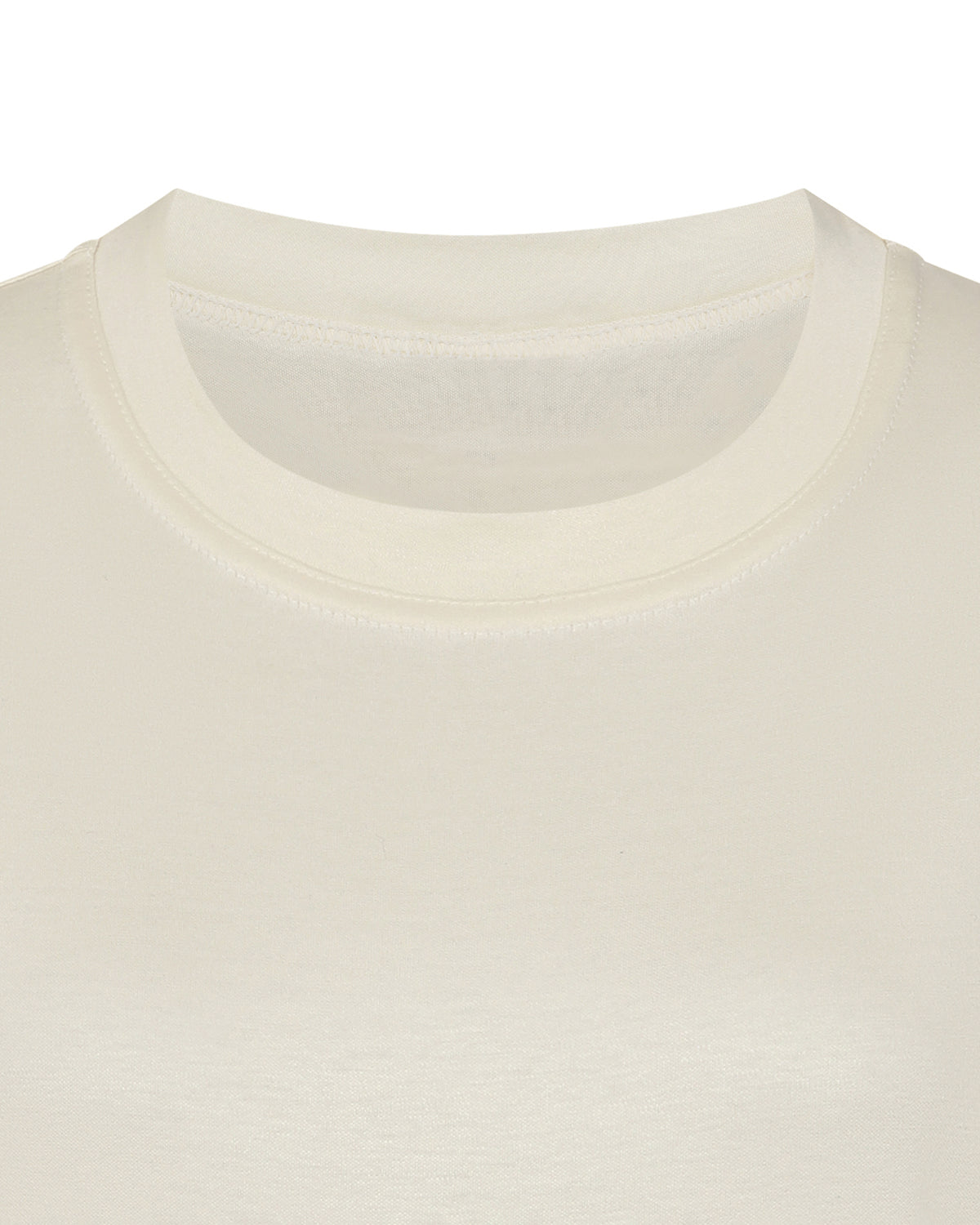 Ladies’ Silky Cotton Crew Neck Top – Cream