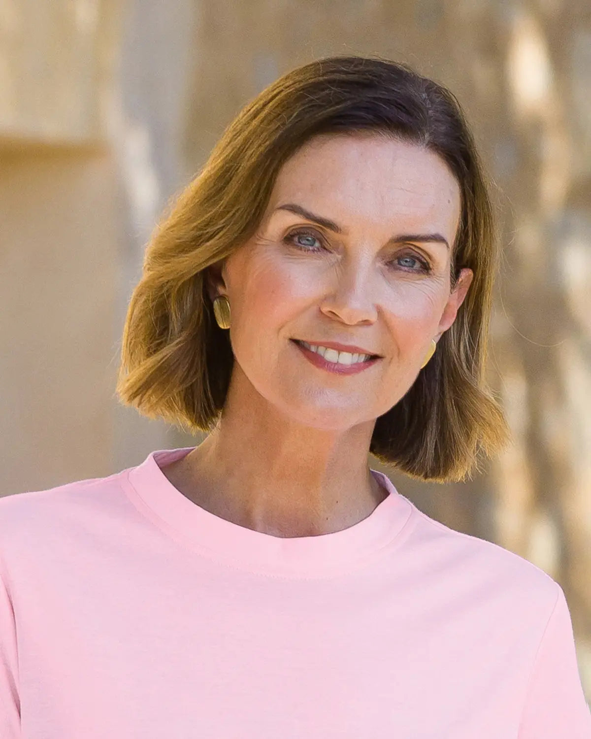 Ladies’ Silky Cotton Crew Neck Top – Pale Pink