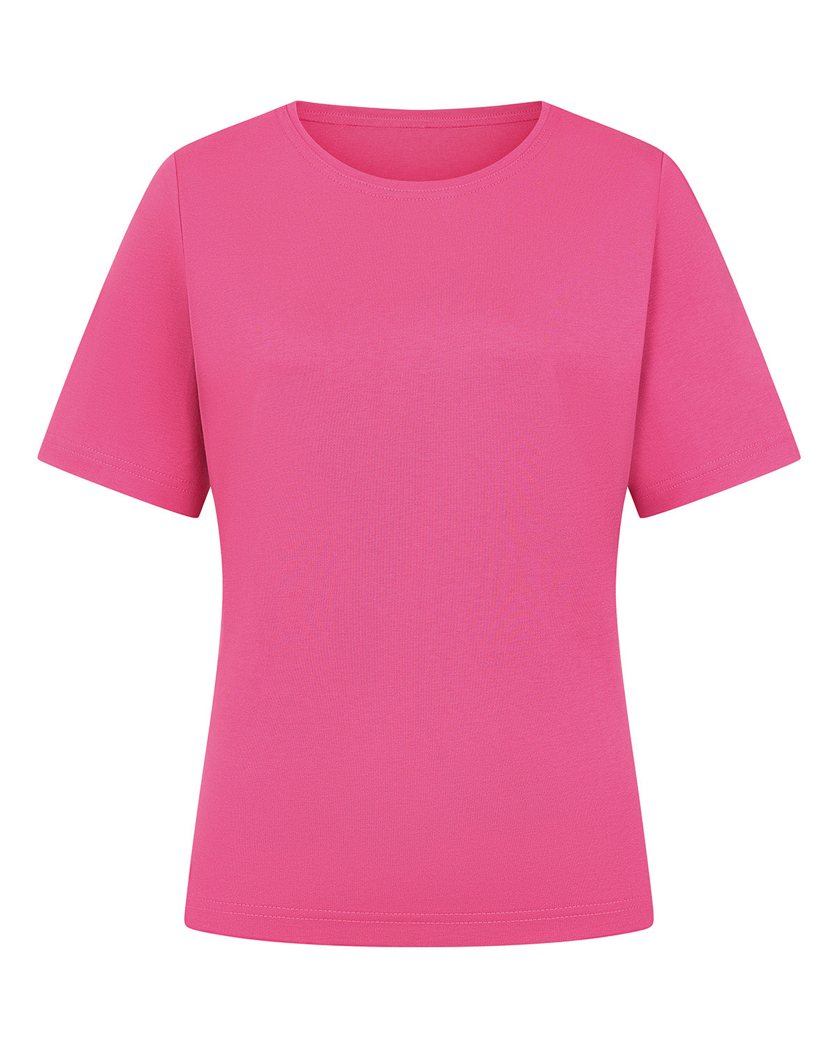 Ladies’ Silky Cotton Crew Neck Top – Raspberry