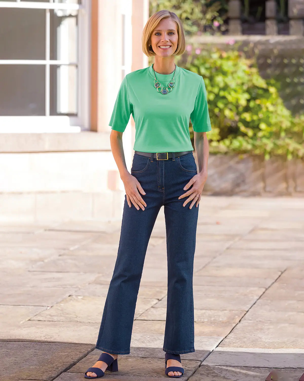 Ladies’ Silky Cotton Crew Neck Top – Spearmint
