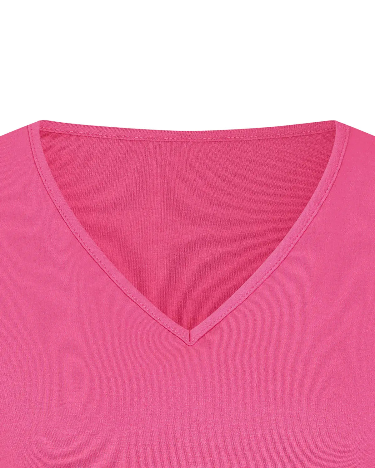 Ladies’ Silky Cotton V-Neck Top – Raspberry