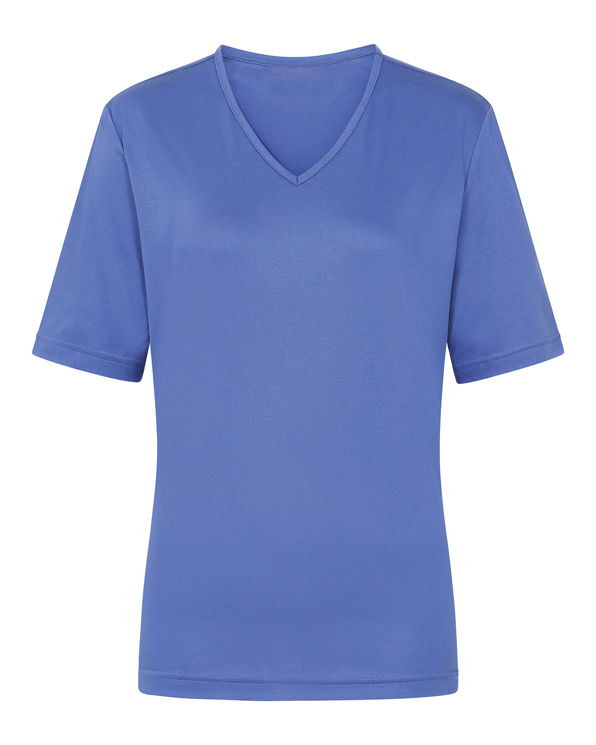 Ladies’ Silky Cotton V-Neck Top – Sapphire