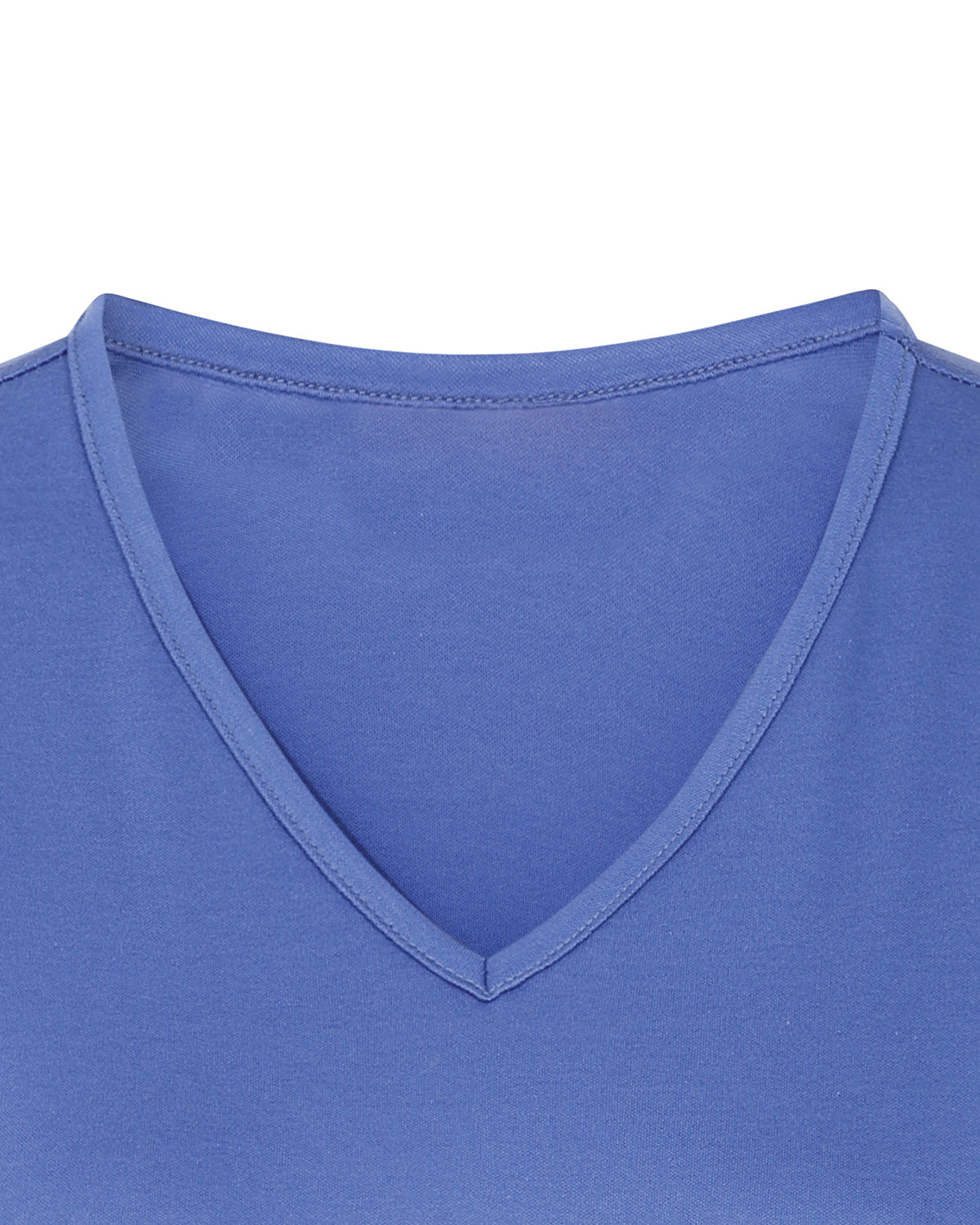 Ladies’ Silky Cotton V-Neck Top – Sapphire