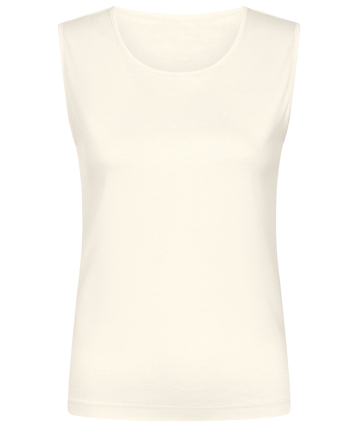 Ladies’ Silky Cotton Sleeveless Top – Cream