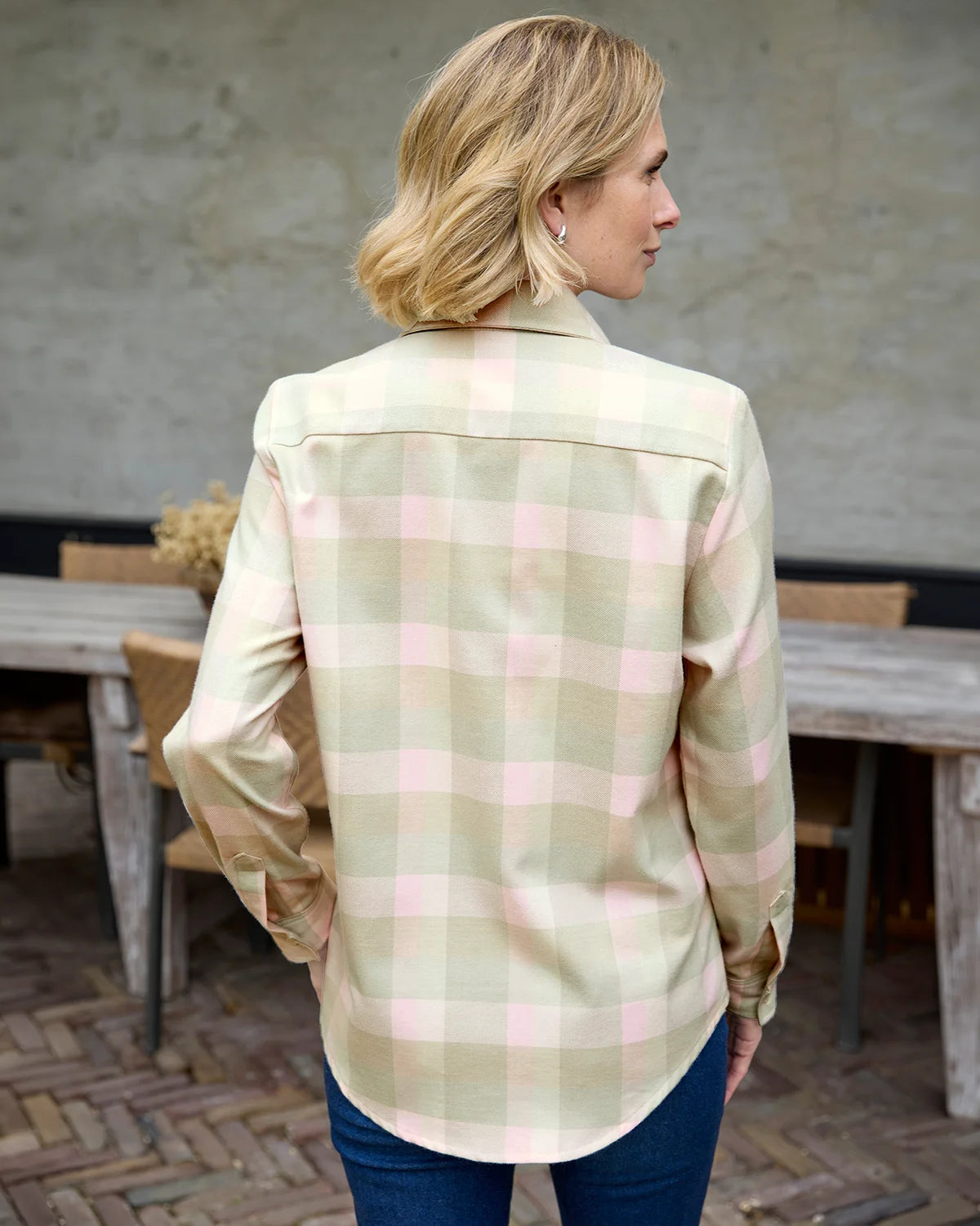 Blaine Soft Handle Pure cotton Checked Blouse