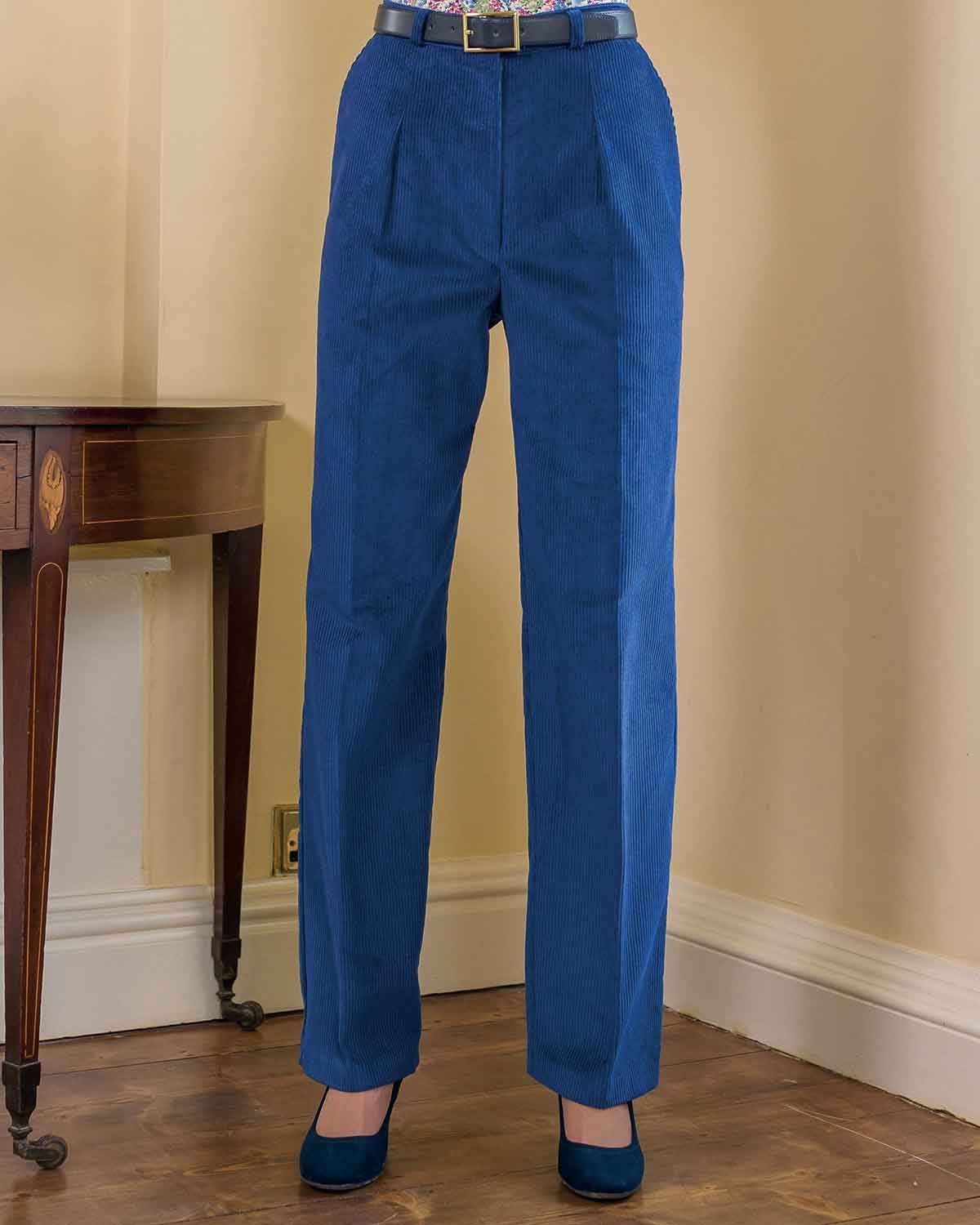 Corduroy Trousers  Ladies - Sapphire - Country Collection
