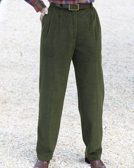 Corduroy Trousers  Ladies - Sage - Country Collection