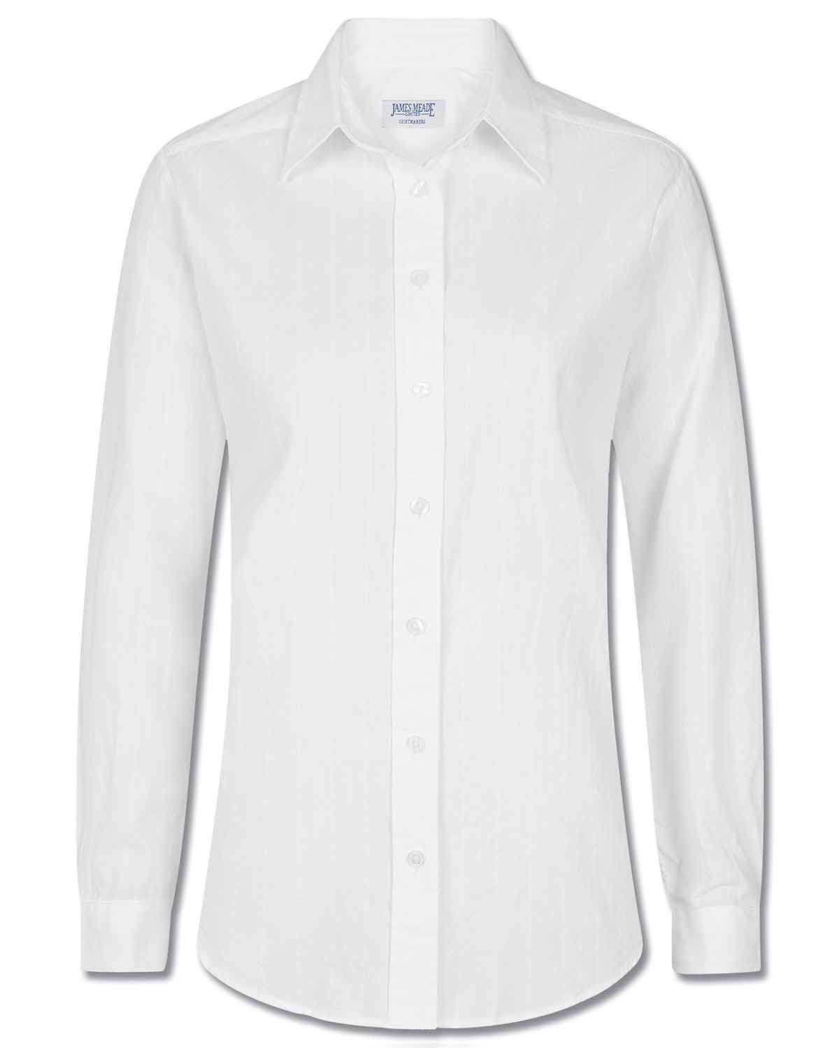Audrey Pure Cotton Long Sleeved White Blouse - Image 3 - Country Collection