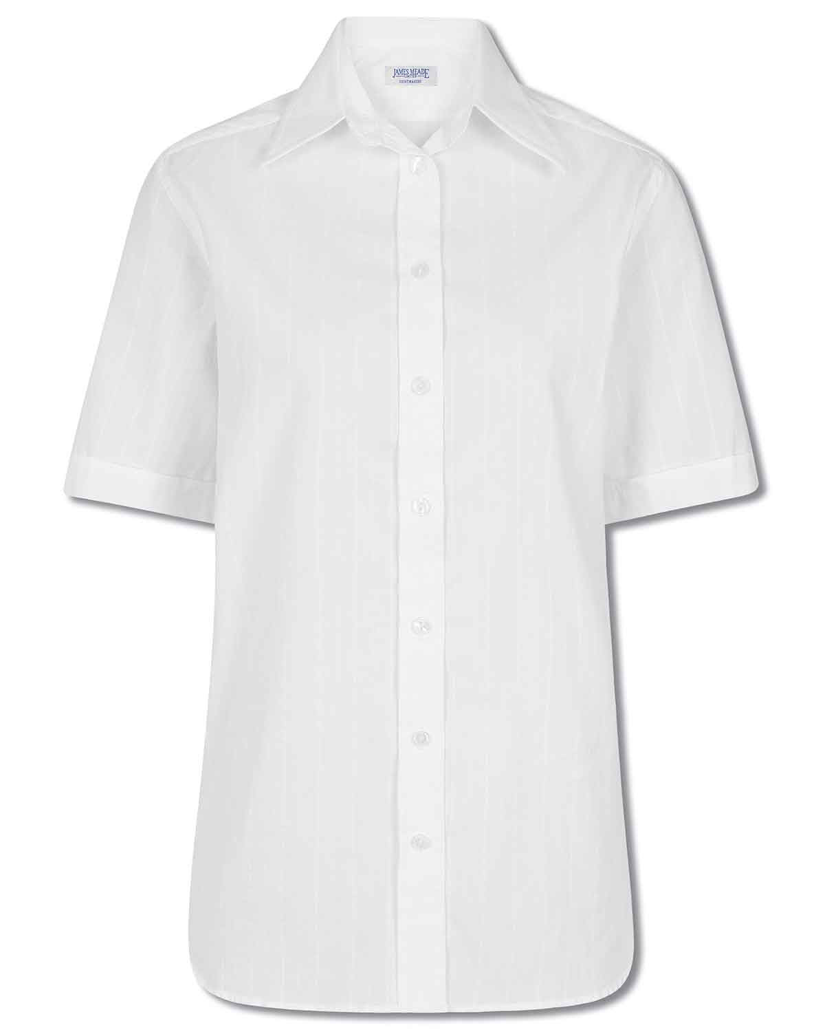 Audrey Pure Cotton White Short Sleeved Blouse - Image 3 - Country Collection
