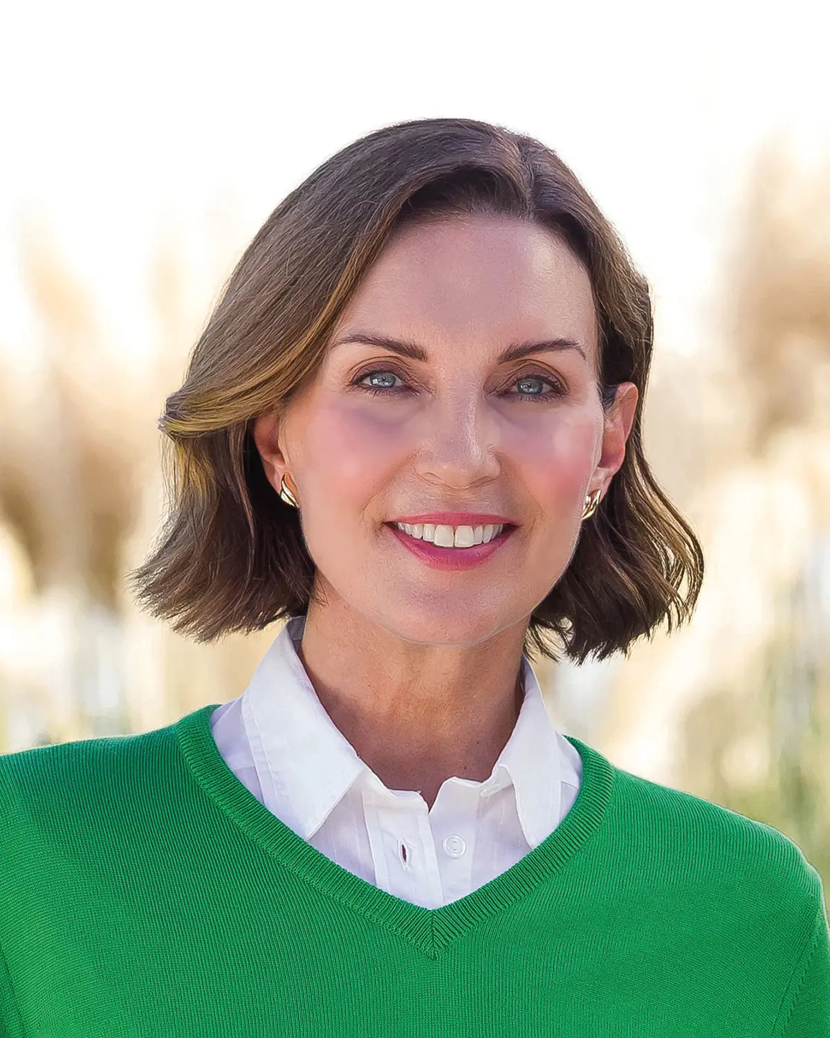 Ladies’ Pure Merino Wool V Neck Jumper – Watercress