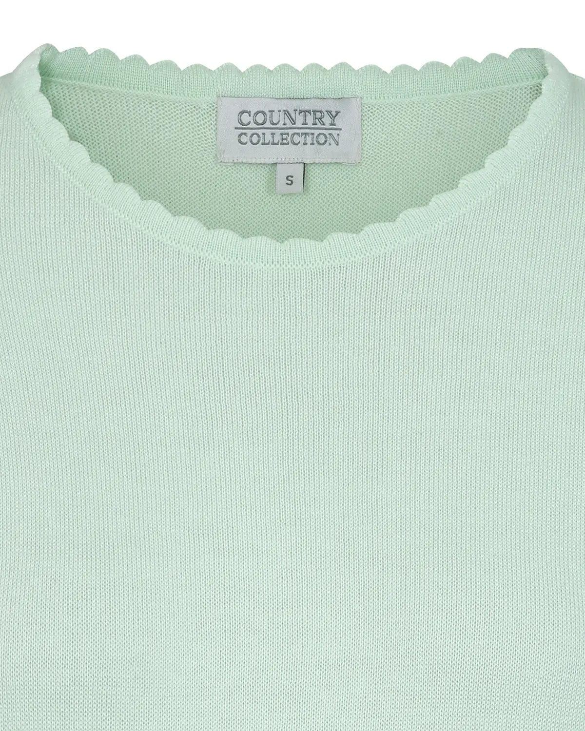 Ladies’ Pure Cotton Scalloped Edge Top – Mint