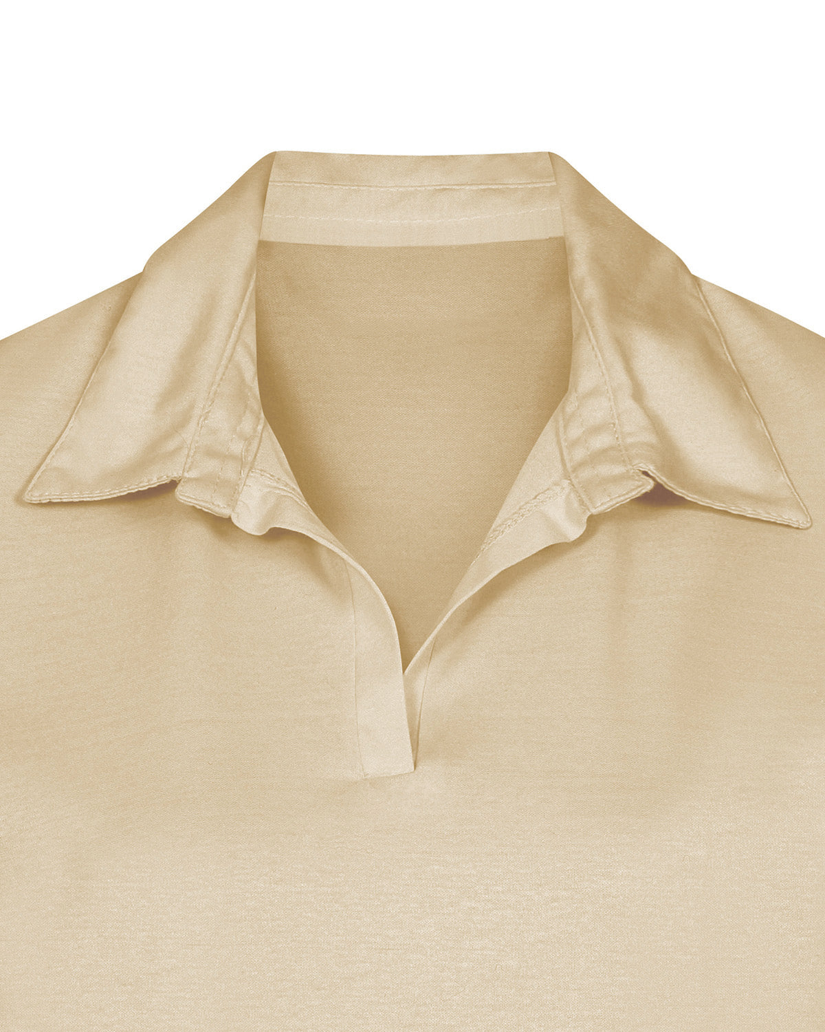 Ladies’ Silky Cotton Short Sleeve Polo Top – Champagne