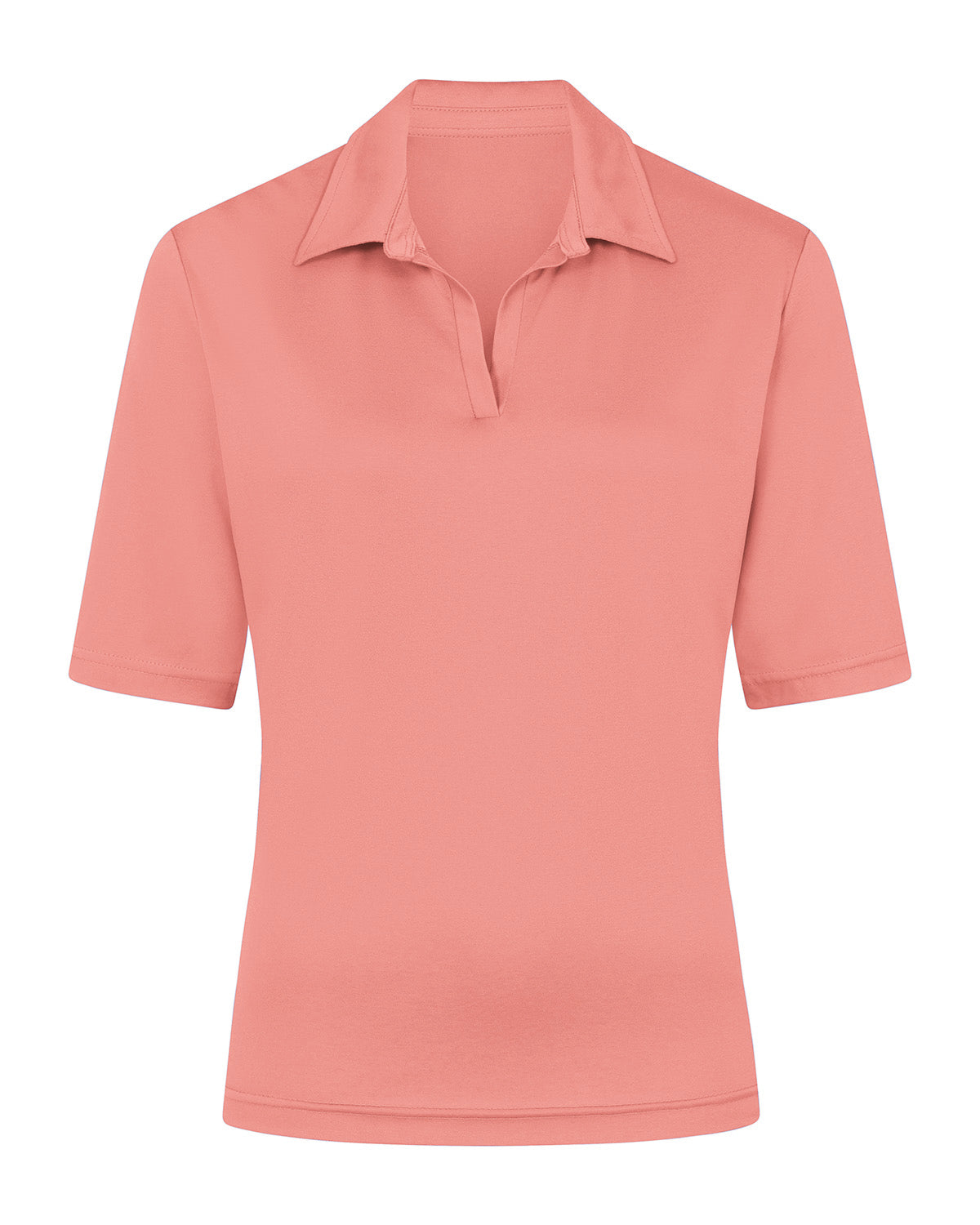 Ladies’ Silky Cotton Short Sleeve Polo Top – Coral