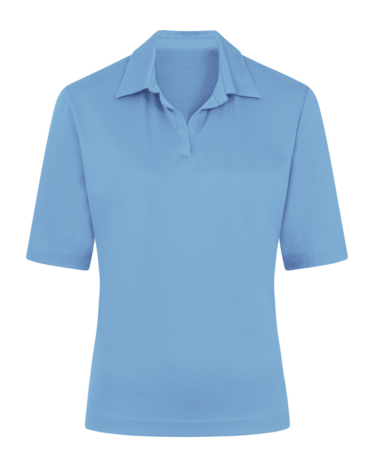 Ladies’ Silky Cotton Short Sleeve Polo Top – Cornflower