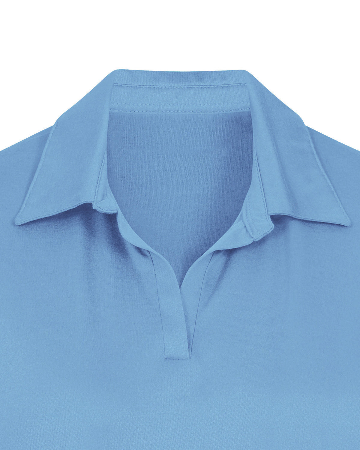 Ladies’ Silky Cotton Short Sleeve Polo Top – Cornflower