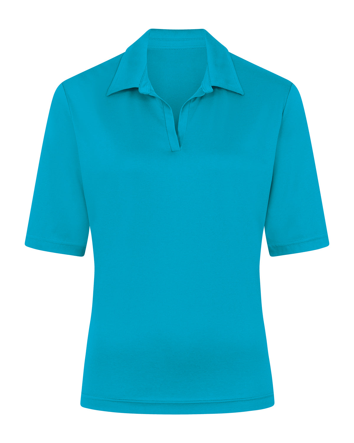 Ladies’ Silky Cotton Short Sleeve Polo Top – Lagoon