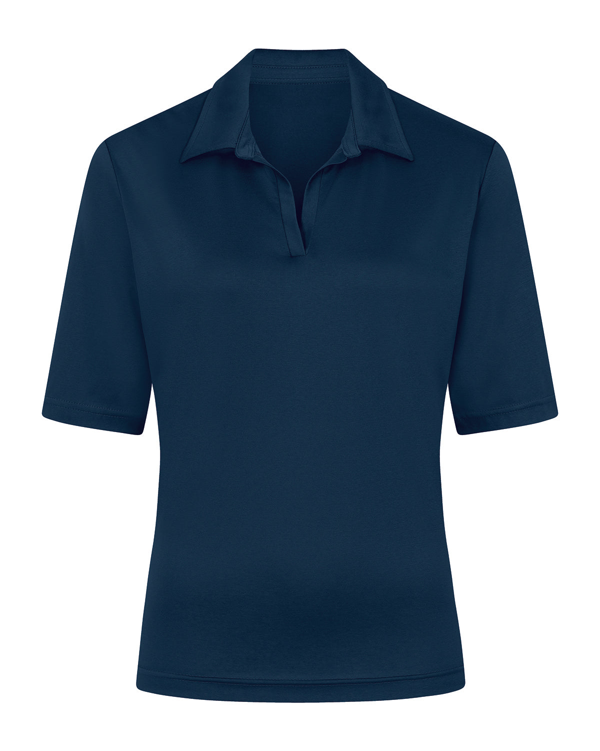 Ladies’ Silky Cotton Short Sleeve Polo Top – Navy