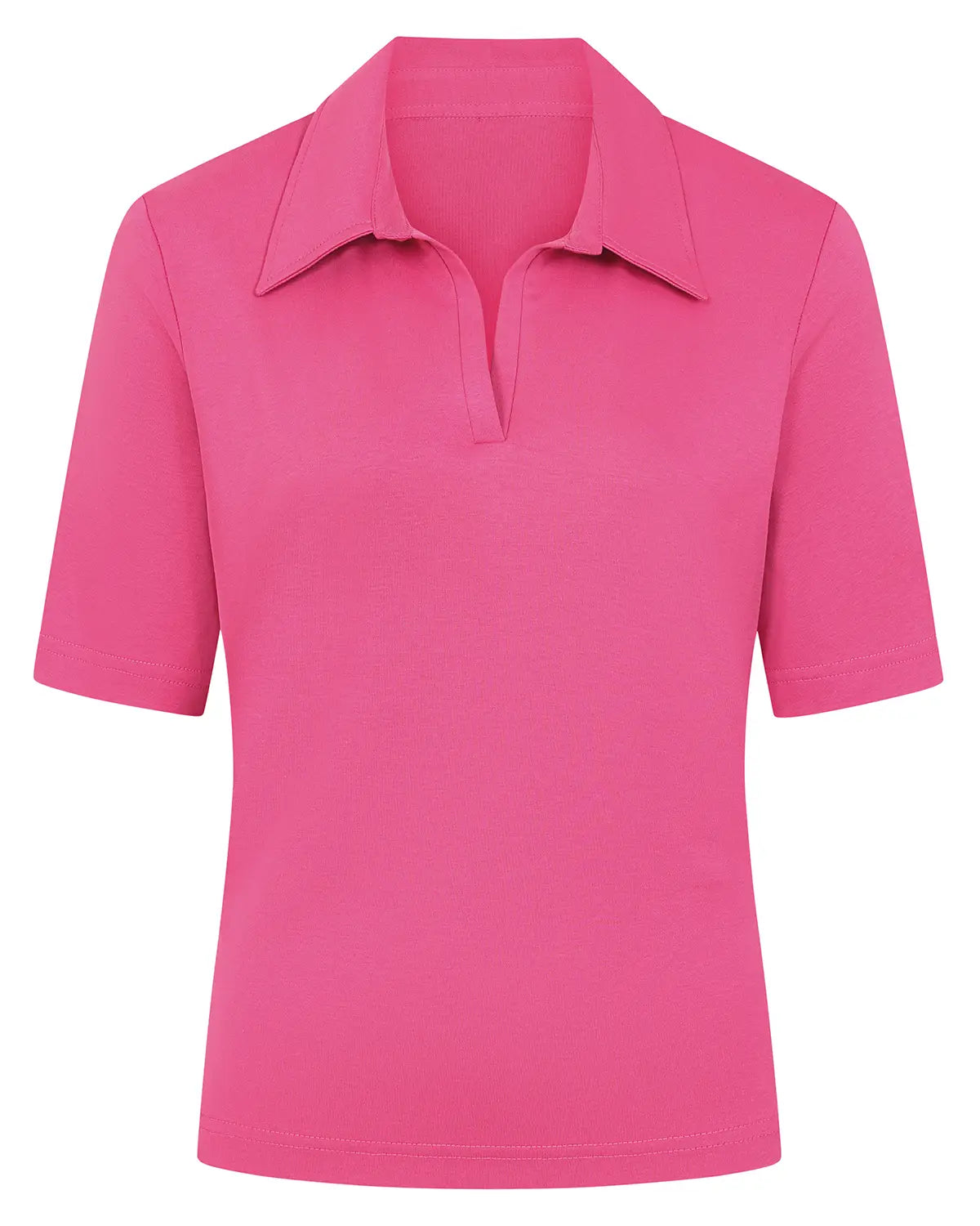 Ladies’ Silky Cotton Short Sleeve Polo Top – Raspberry
