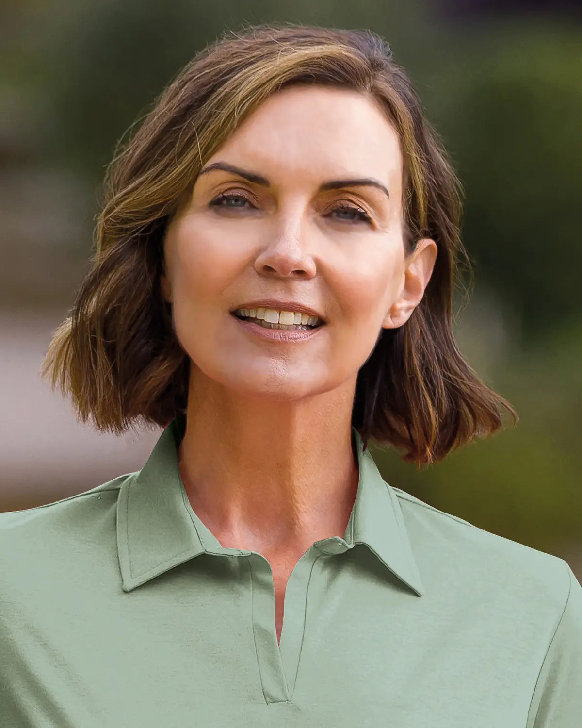 Ladies’ Silky Cotton Short Sleeve Polo Top – Sage
