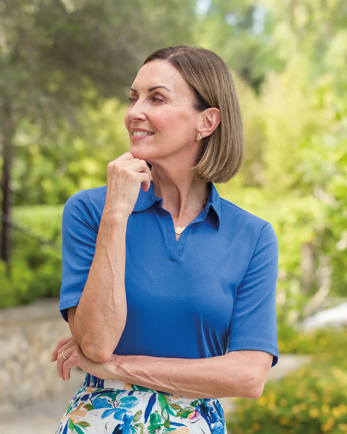 Ladies’ Silky Cotton Short Sleeve Polo Top – Sapphire