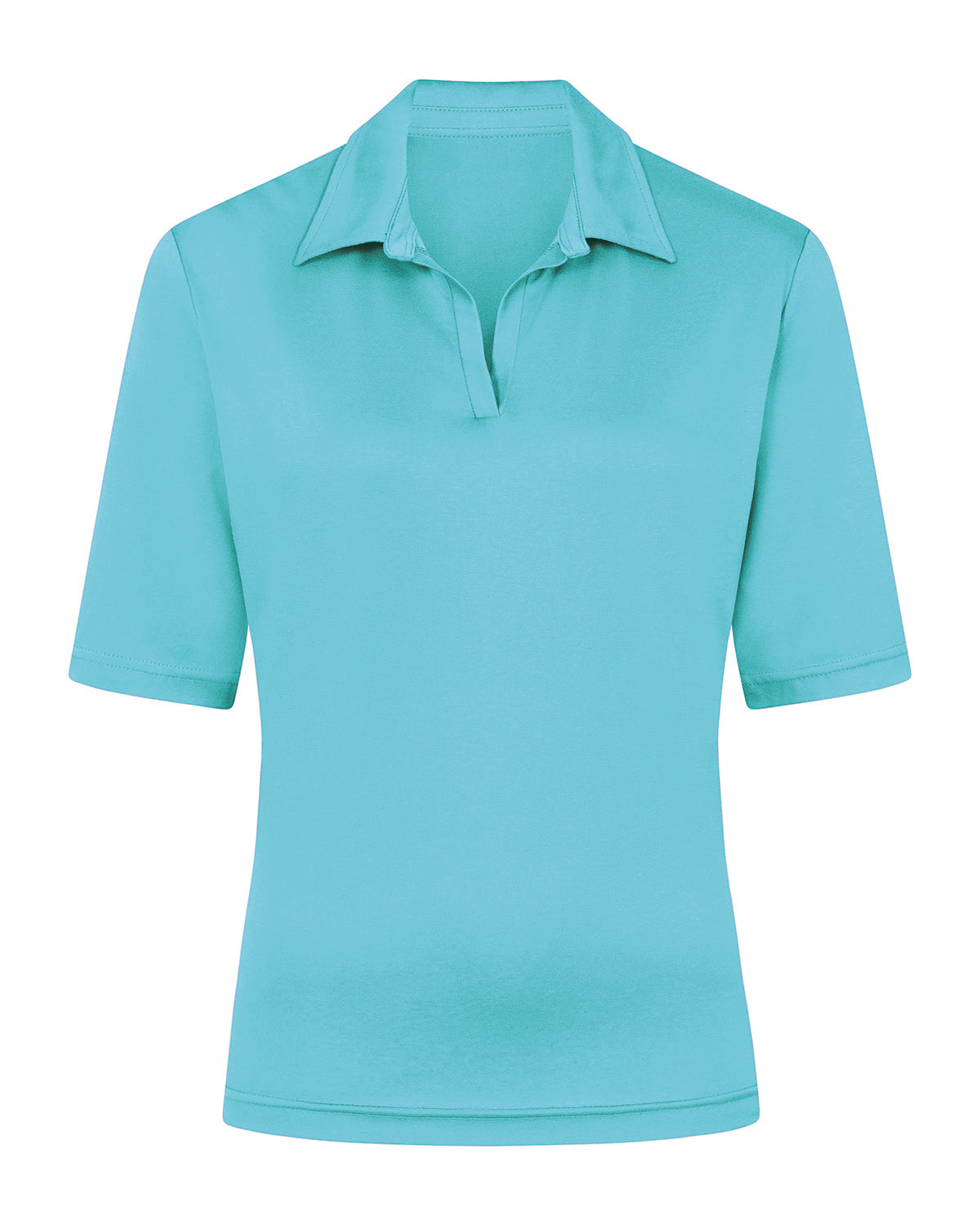Ladies’ Silky Cotton Short Sleeve Polo Top – Turquoise