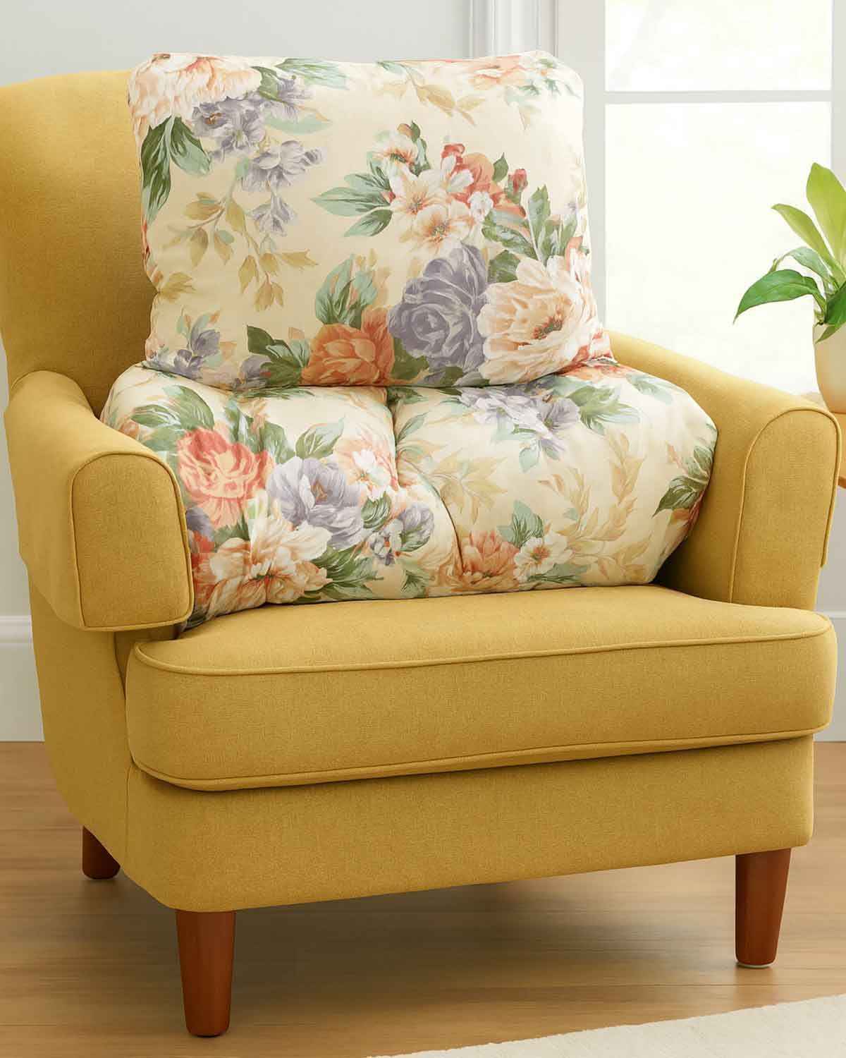Microfibre Floral Back Support Pillow - Florence