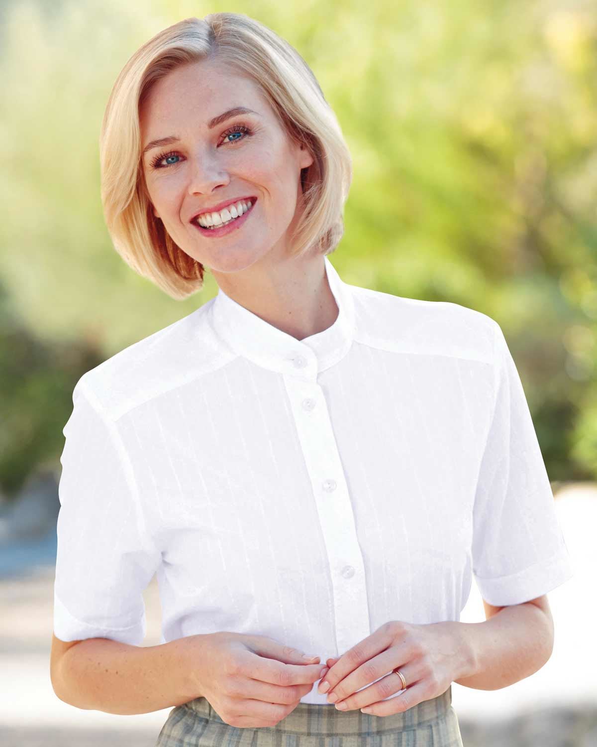 Erin Pure Cotton White Short Sleeved Blouse - White - Country Collection
