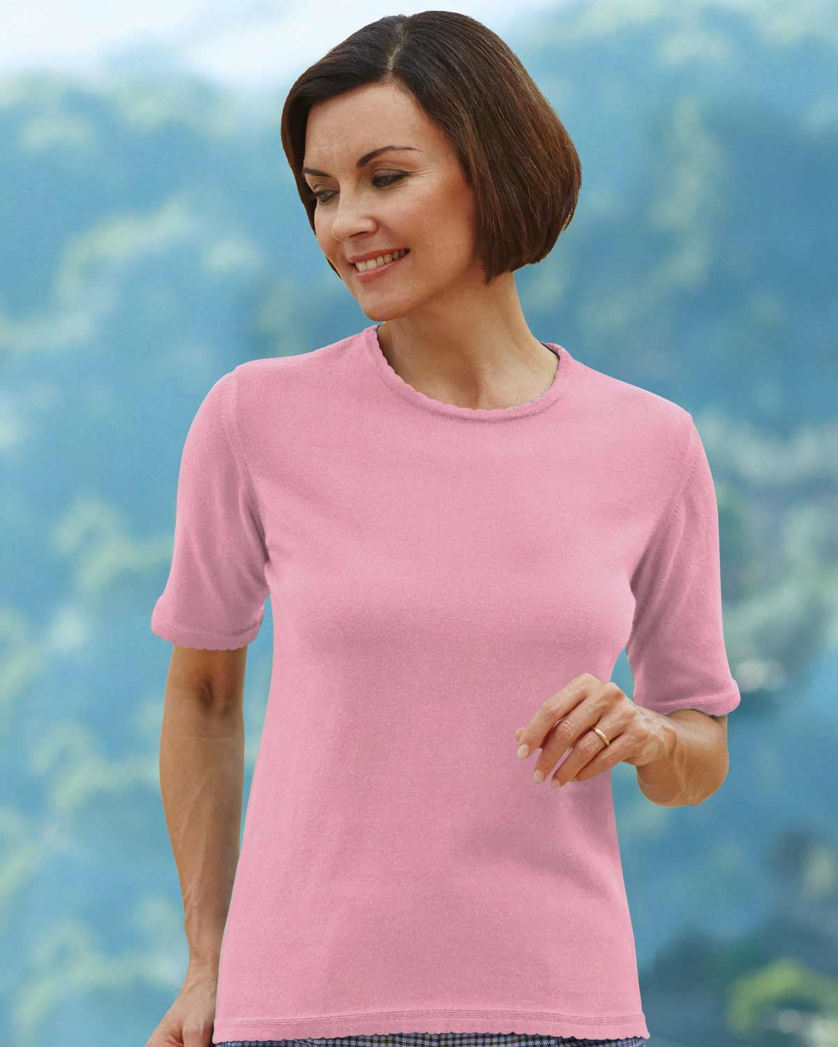 Cotton Scalloped Top - Bouquet - Country Collection