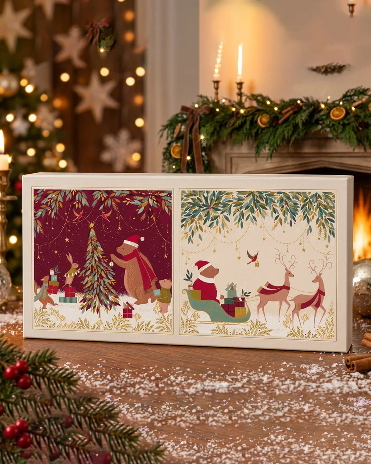 Pack of 10 Christmas Cards – Bear Design