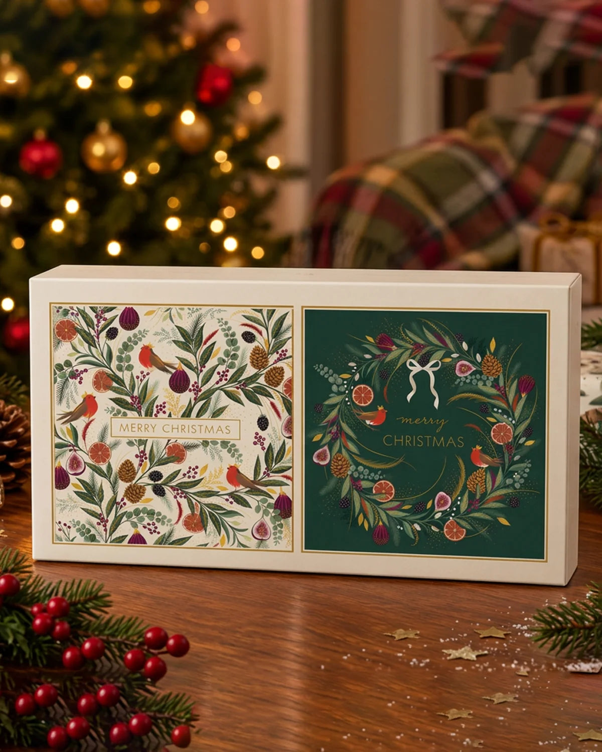 Pack of 10 Christmas Cards – Wreath Design