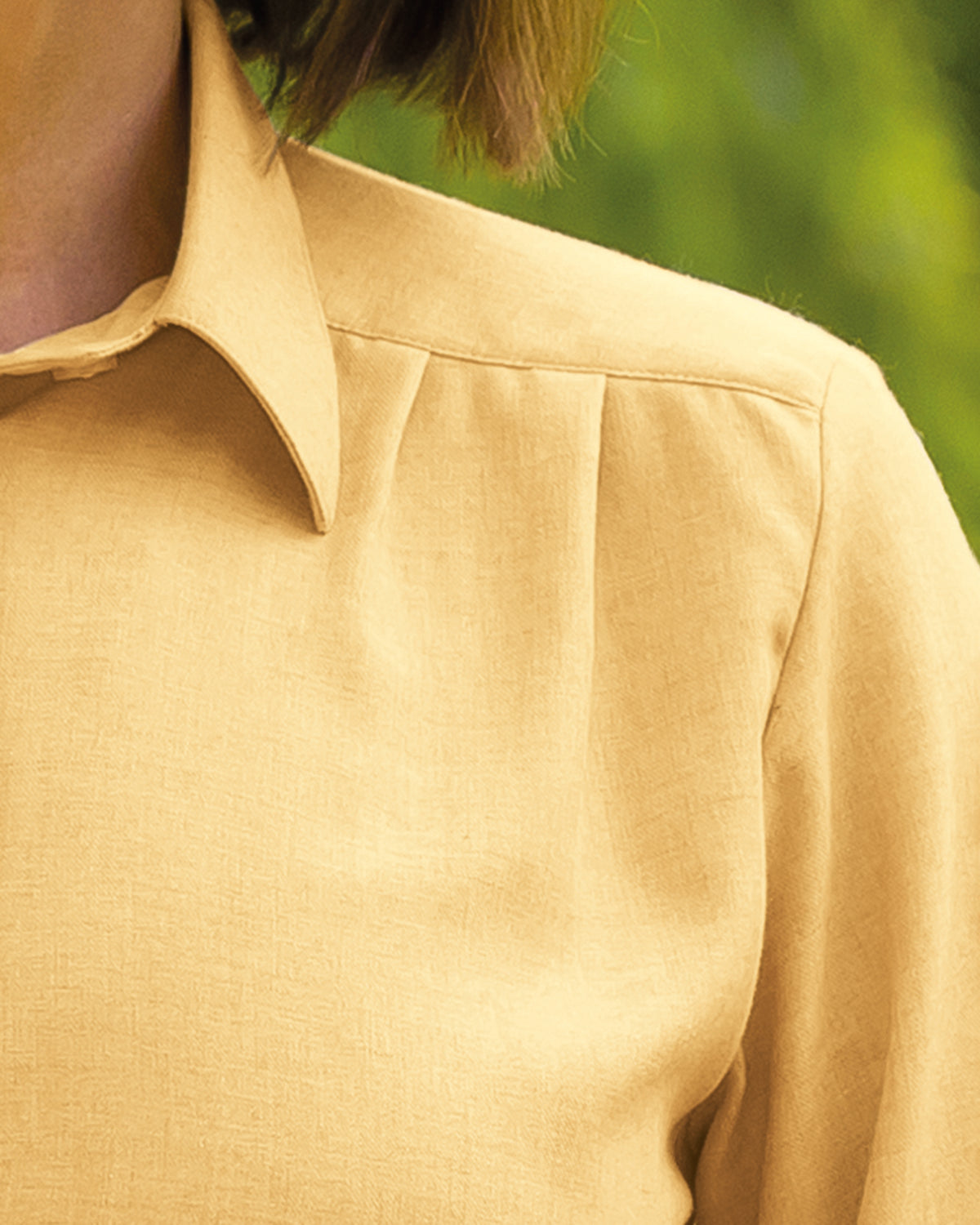 Soft Handle Cotton & Wool Long Sleeve Blouse – Mimosa