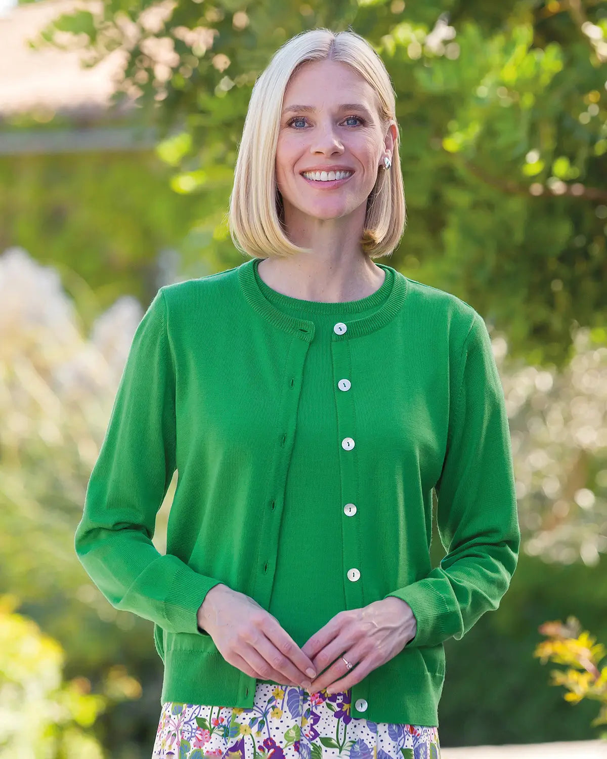Ladies’ Pure Merino Wool Short Sleeve Crew Jumper – Watercress