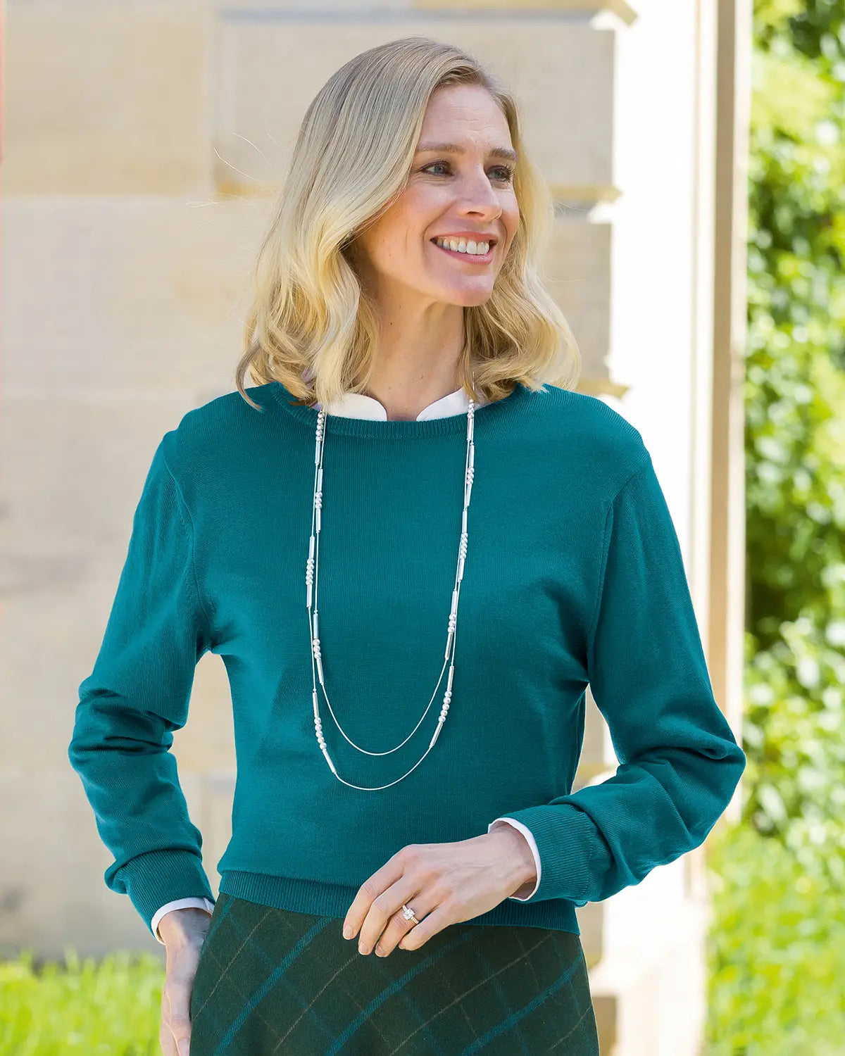 Ladies’ Pure Merino Wool Crew Neck Jumper – Teal