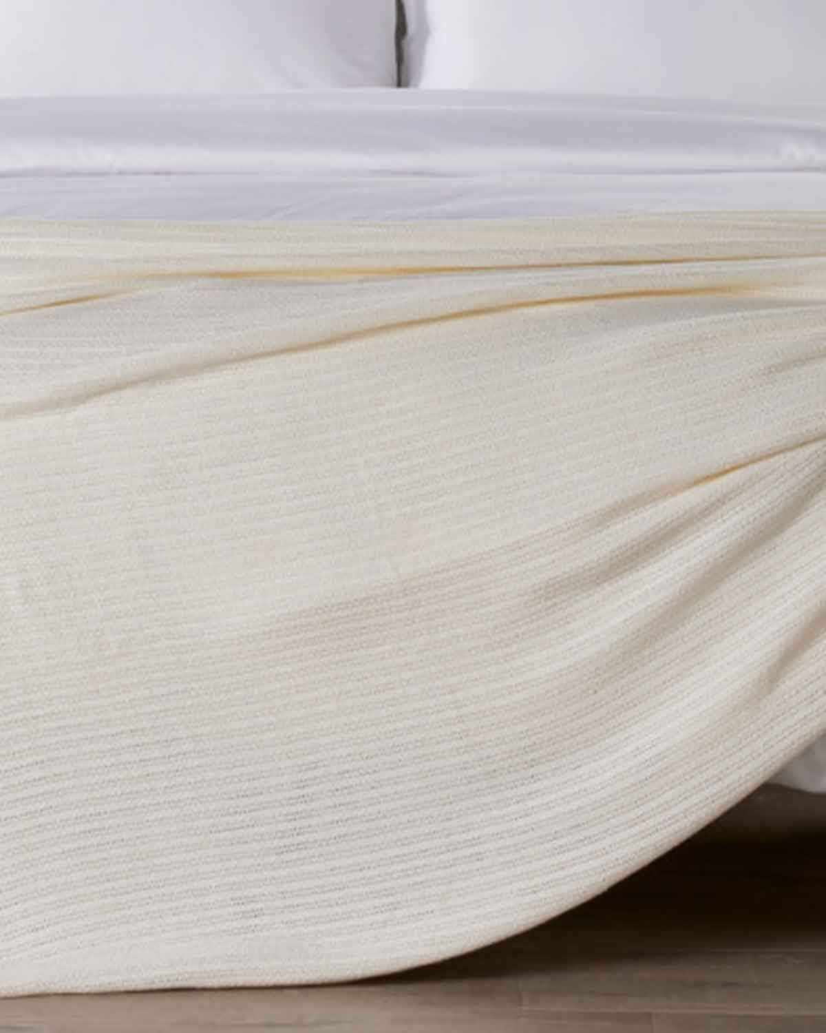 Traditional Pure Cotton Cellular Blankets - Cream - Country Collection