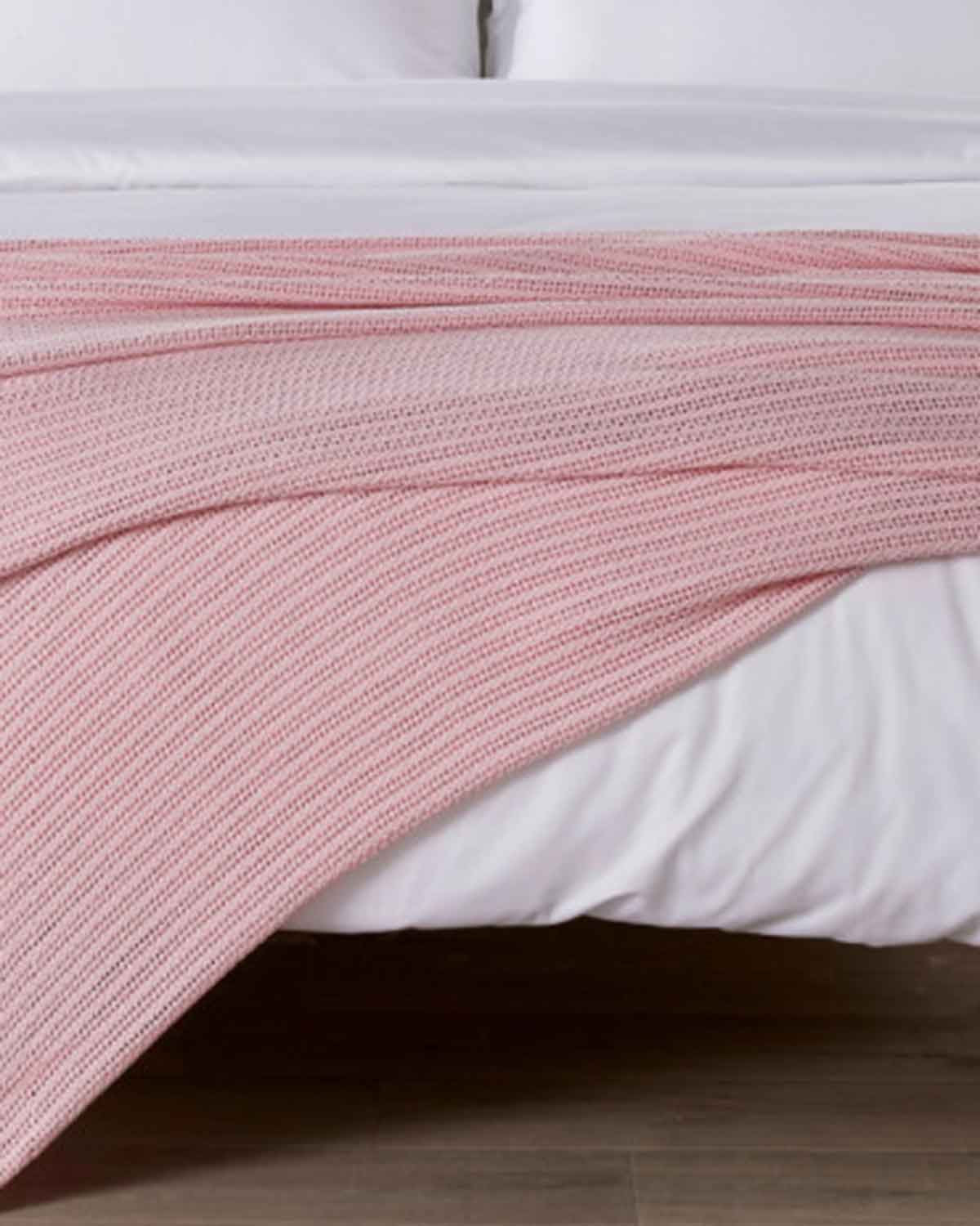 Traditional Pure Cotton Cellular Blankets - Pink - Country Collection