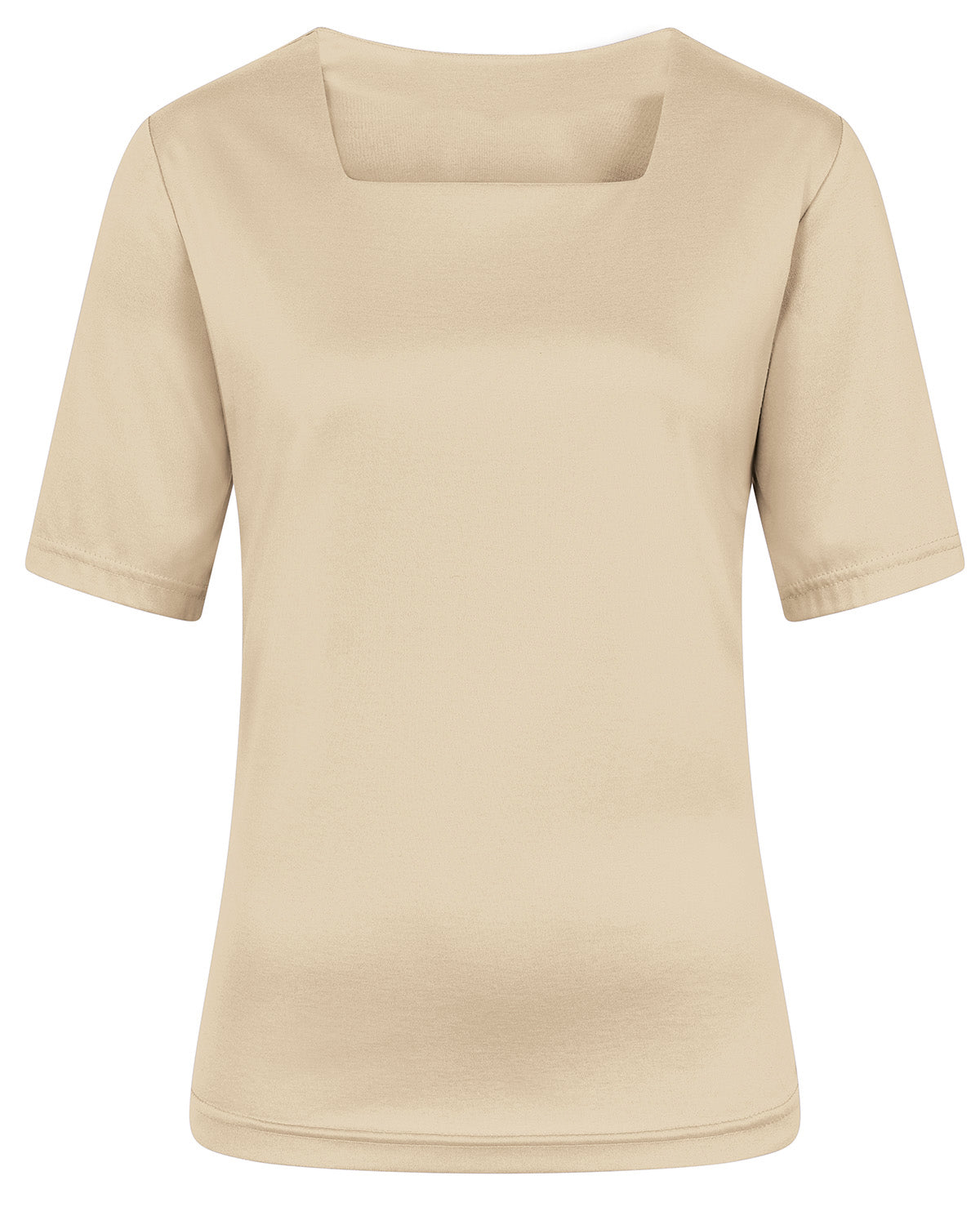 Ladies’ Silky Cotton Square Neck Top – Champagne