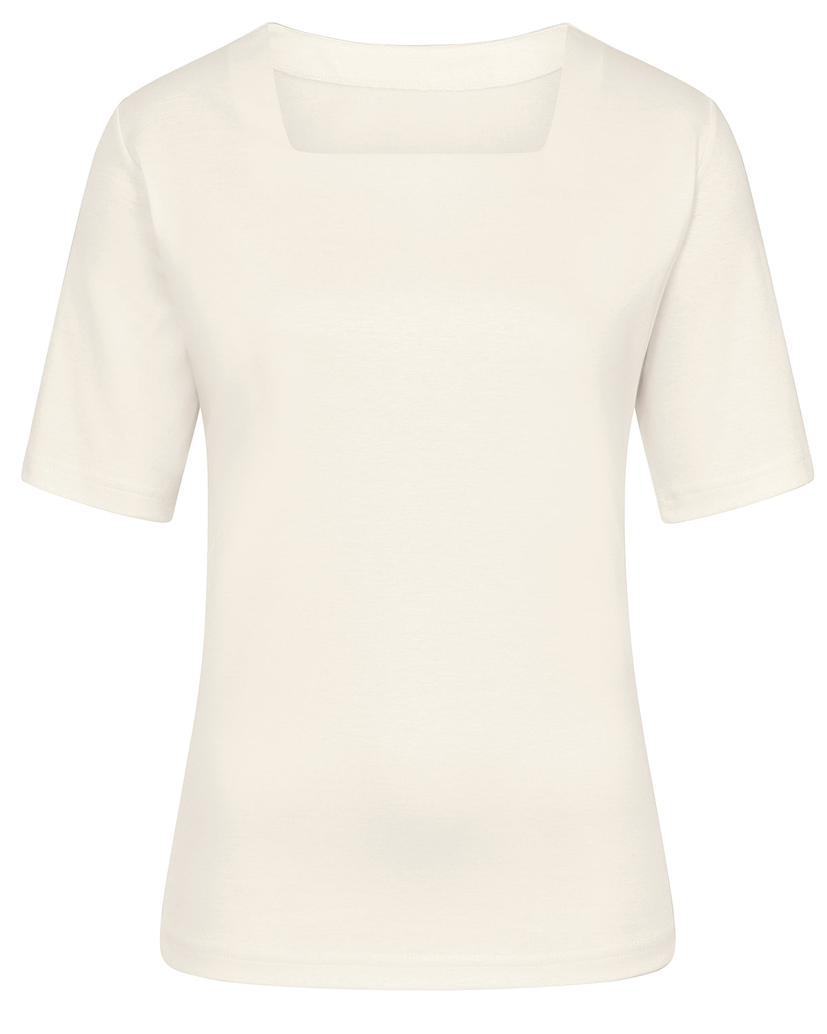 Ladies’ Silky Cotton Square Neck Top – Cream