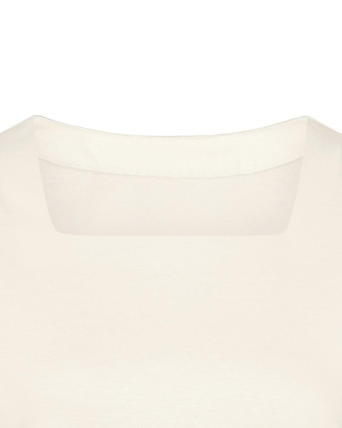 Ladies’ Silky Cotton Square Neck Top – Cream