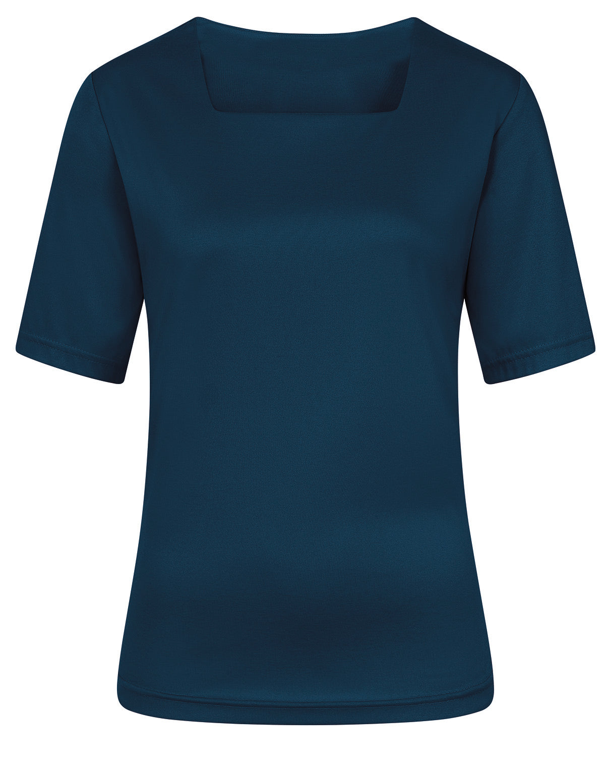 Ladies’ Silky Cotton Square Neck Top – Navy