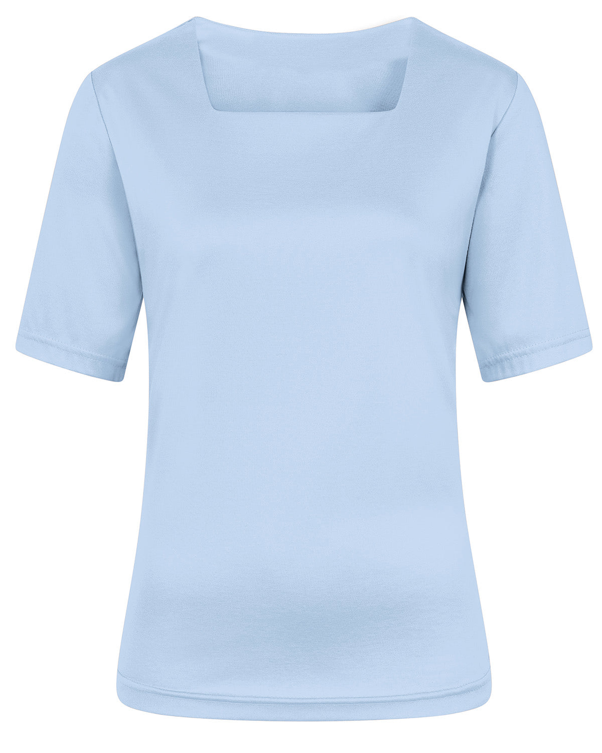 Ladies’ Silky Cotton Square Neck Top – Pale Blue