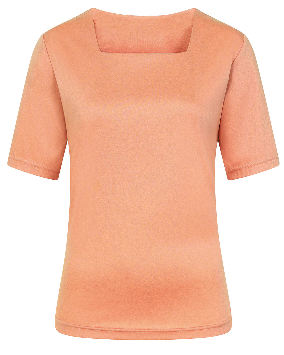Ladies’ Silky Cotton Square Neck Top – Papaya