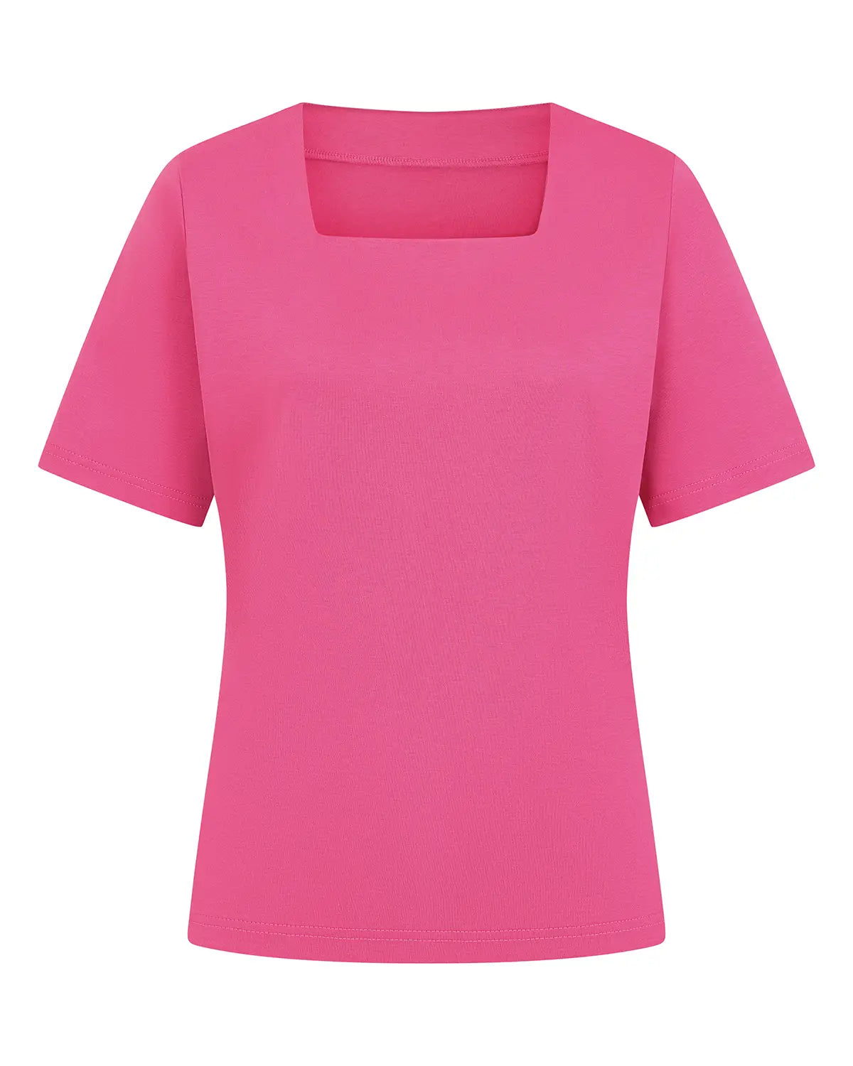 Ladies’ Silky Cotton Square Neck Top – Raspberry